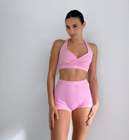 High waisted shorts Strict - Light Pink - OKSA FASHION POLEWEAR