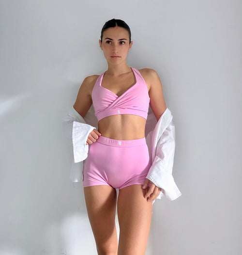 High waisted shorts Strict - Light Pink - OKSA FASHION POLEWEAR
