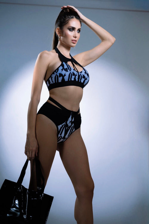 Shorts Jadore - Black - White - OKSA FASHION POLEWEAR