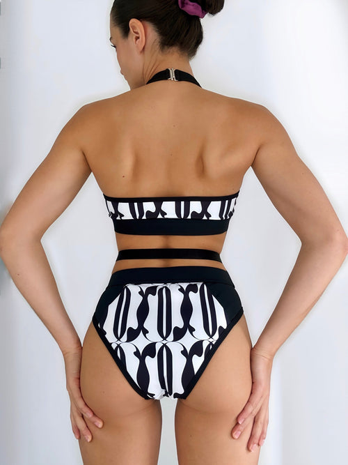 Shorts Jadore - Black - White - OKSA FASHION POLEWEAR