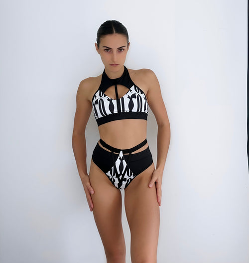 Shorts Jadore - Black - White - OKSA FASHION POLEWEAR