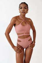 Criss-cross strappy Top Almanara - Pudra - OKSA Fashion Polewear