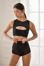 Mesh bustier Top Pamela - Black - OKSA Fashion Polewear