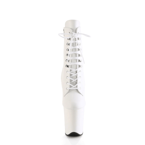 PLEASER USA FLAMINGO-1020 8HEEL PLEASER BOOTS - MATTE WHITE - OKSA FASHION POLEWEAR