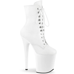 PLEASER USA FLAMINGO-1020 8HEEL PLEASER BOOTS - MATTE WHITE - OKSA FASHION POLEWEAR