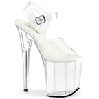 PLEASER USA FLAMINGO-808VL 8HEEL PLEASERS - TRANSPARENT - OKSA FASHION POLEWEAR