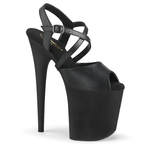 PLEASER USA FLAMINGO-824 8HEEL PLEASERS - MATTE BLACK - OKSA FASHION POLEWEAR