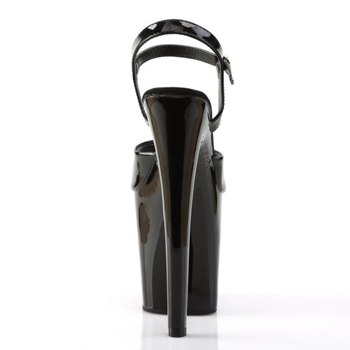 PLEASER USA XTREME-809 8HEEL PLEASERS - PATENT BLACK - OKSA FASHION POLEWEAR