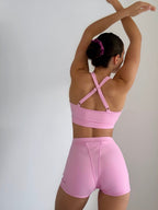 High waisted shorts Strict - Light Pink - OKSA FASHION POLEWEAR