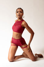 Crop Top Victory - Marsala - OKSA Fashion Polewear